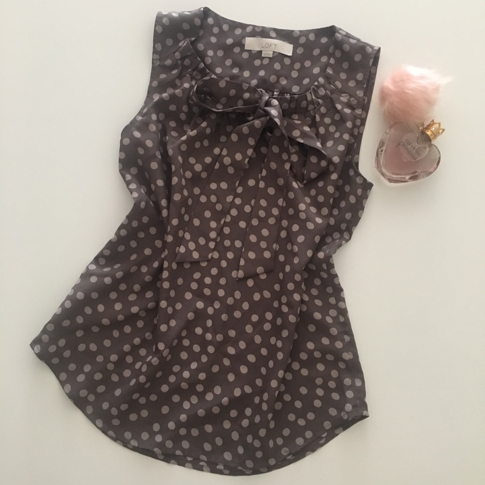 LOFT Ann Tayler polka dot blouse